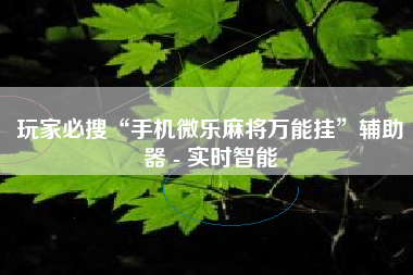 玩家必搜“手机微乐麻将万能挂”辅助器 - 实时智能