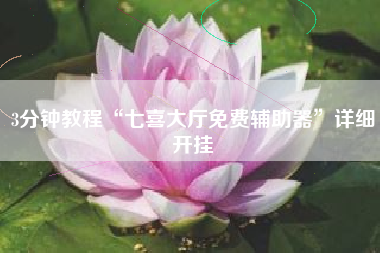 3分钟教程“七喜大厅免费辅助器”详细开挂