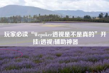 玩家必读“Wepoker透视是不是真的”开挂(透视)辅助神器