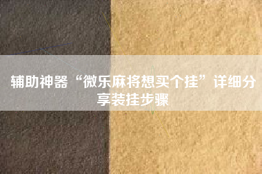 辅助神器“微乐麻将想买个挂”详细分享装挂步骤