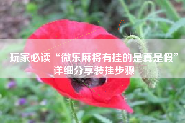 玩家必读“微乐麻将有挂的是真是假”详细分享装挂步骤