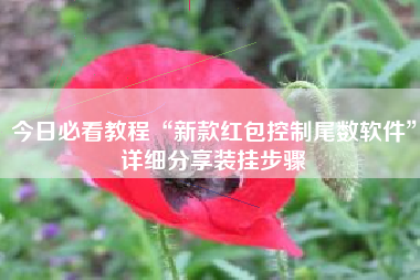 今日必看教程“新款红包控制尾数软件”详细分享装挂步骤