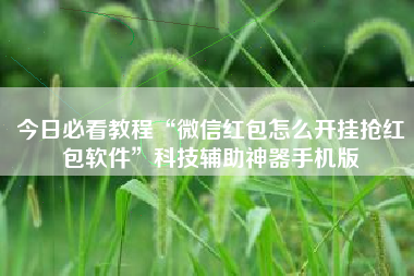 今日必看教程“微信红包怎么开挂抢红包软件”科技辅助神器手机版