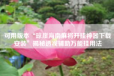 可用版本“琼崖海南麻将开挂神器下载安装”揭秘透视辅助万能挂用法