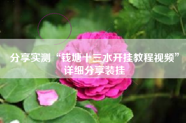 分享实测“钱塘十三水开挂教程视频”详细分享装挂