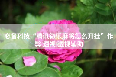 必备科技“腾讯微乐麻将怎么开挂”作弊(透视)透视辅助