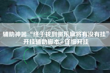 辅助神器“终于找到微乐麻将有没有挂”开挂辅助脚本+详细开挂