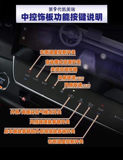 丰田凯美瑞汽车按键功能介绍大全/凯美瑞按键功能图标大全