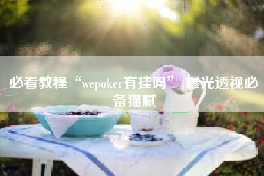 必看教程“wepoker有挂吗”(曝光透视必备猫腻
