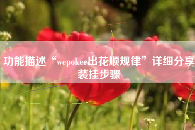 功能描述“wepoker出花顺规律”详细分享装挂步骤