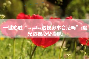 一键必胜“wepoker透视脚本合法吗”(曝光透视必备猫腻)