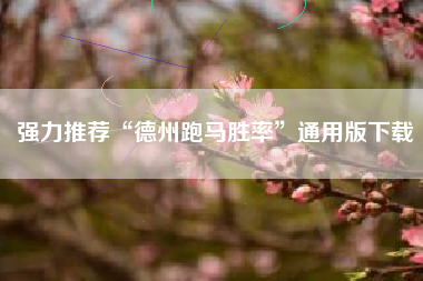 强力推荐“德州跑马胜率”通用版下载