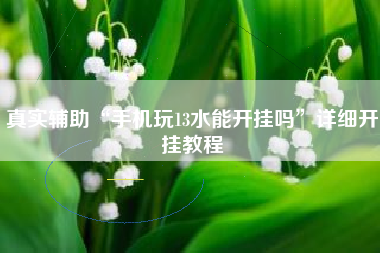 真实辅助“手机玩13水能开挂吗”详细开挂教程