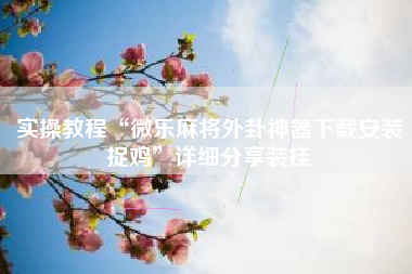 实操教程“微乐麻将外卦神器下载安装捉鸡”详细分享装挂