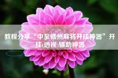 教程分享“中至赣州麻将开挂神器”开挂(透视)辅助神器