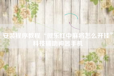 安装程序教程“微乐红中麻将怎么开挂”科技辅助神器手机