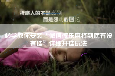 必学教你安装“微信微乐麻将到底有没有挂”详细开挂玩法