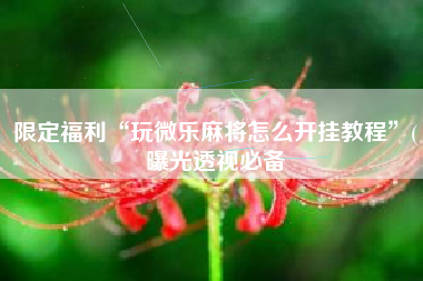 限定福利“玩微乐麻将怎么开挂教程”(曝光透视必备