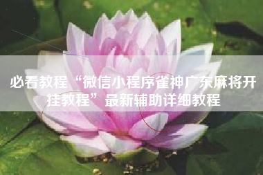 必看教程“微信小程序雀神广东麻将开挂教程”最新辅助详细教程